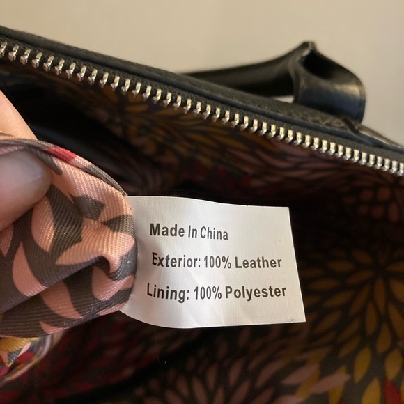 Lodis Black Leather Purse, Shoulder bag, Floral lining - Picture 16 of 16